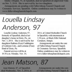 Obituary for Louella Lindsay Anderson