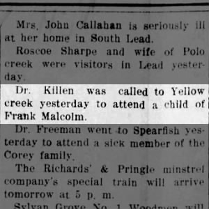 Frank Malcolm calls for Dr Killen Mar 23 1901