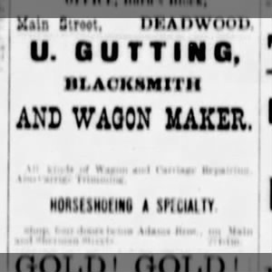 U. Gutting Blacksmith and Wagon Maker Advertisement