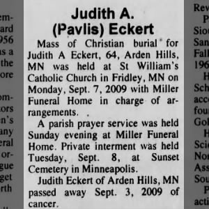 Obituary for Judith Ann Paulis Eckert2