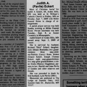 Obituary for Judith Ann Paulis Eckert