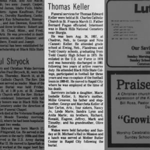 Obituary for Thomas Edward Keller
